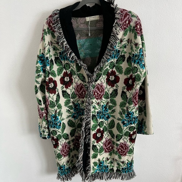 Anthropologie Floral Intarsia Cardigan Sweater By Aldomartins XS - Picture 6 of 6